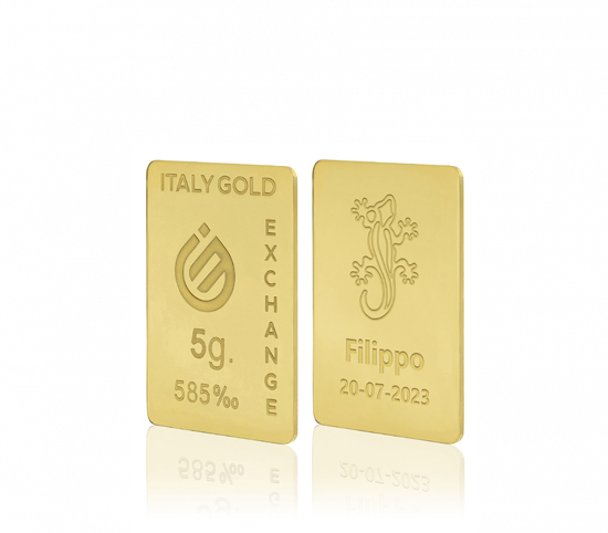 Lingot Or Salamandre porte-bonheur 14 ct de 5 g.  IGE GOLD
